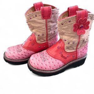 Ariat Kids Boots in Pink and Tan